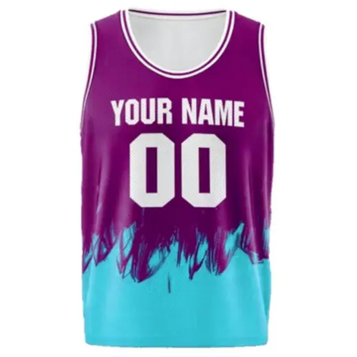 Custom Kids Crew Neck Sublimated Vest Purple-Blue